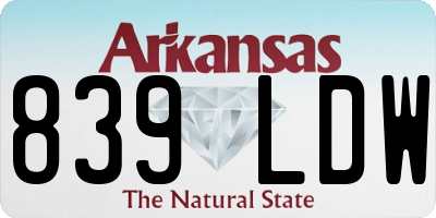 AR license plate 839LDW