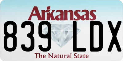 AR license plate 839LDX