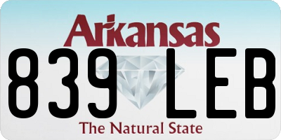 AR license plate 839LEB