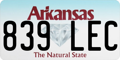AR license plate 839LEC