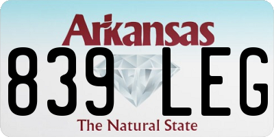 AR license plate 839LEG