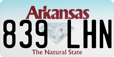 AR license plate 839LHN