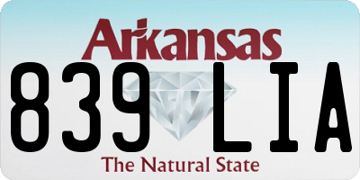 AR license plate 839LIA