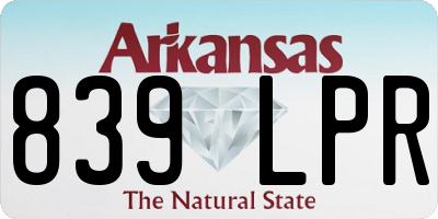 AR license plate 839LPR