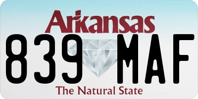 AR license plate 839MAF