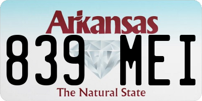 AR license plate 839MEI