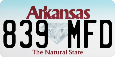 AR license plate 839MFD