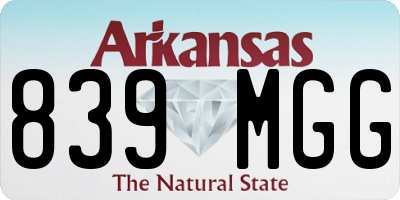 AR license plate 839MGG