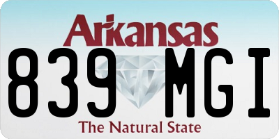AR license plate 839MGI