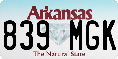 AR license plate 839MGK
