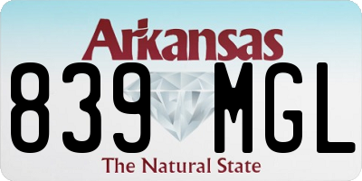 AR license plate 839MGL
