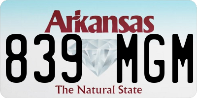 AR license plate 839MGM