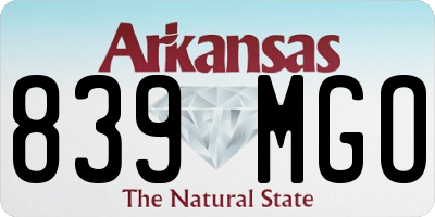 AR license plate 839MGO