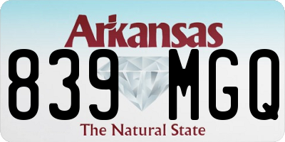 AR license plate 839MGQ