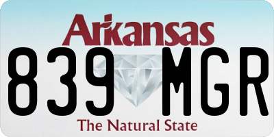 AR license plate 839MGR