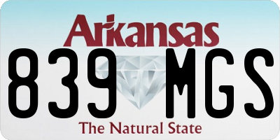 AR license plate 839MGS