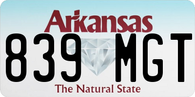 AR license plate 839MGT