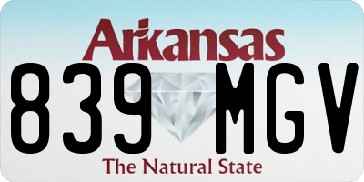 AR license plate 839MGV