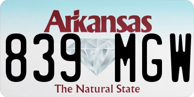 AR license plate 839MGW