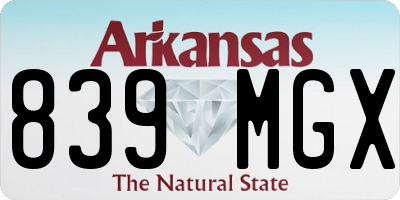 AR license plate 839MGX