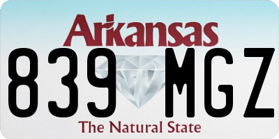 AR license plate 839MGZ