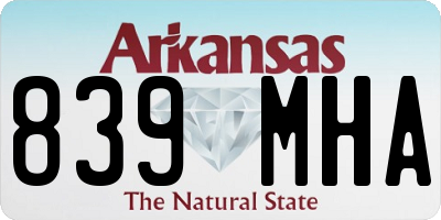 AR license plate 839MHA