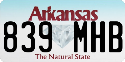 AR license plate 839MHB