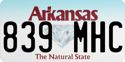 AR license plate 839MHC