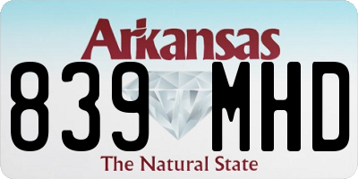 AR license plate 839MHD