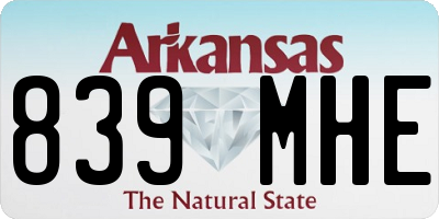 AR license plate 839MHE