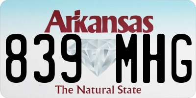 AR license plate 839MHG