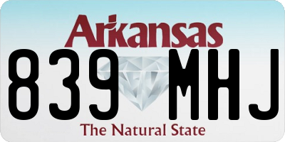 AR license plate 839MHJ