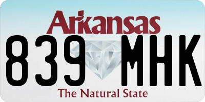 AR license plate 839MHK