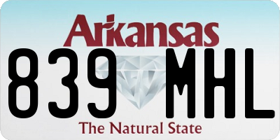 AR license plate 839MHL