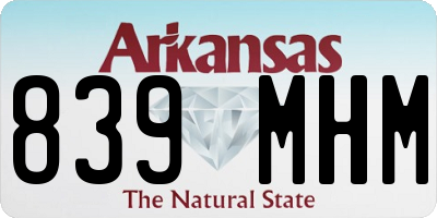 AR license plate 839MHM