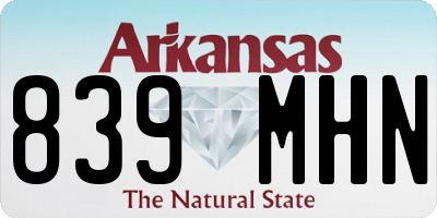AR license plate 839MHN