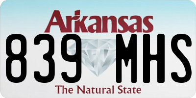 AR license plate 839MHS