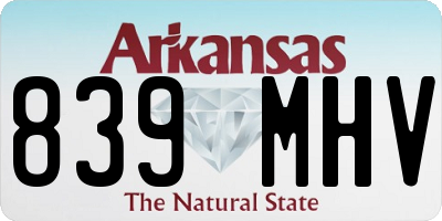 AR license plate 839MHV