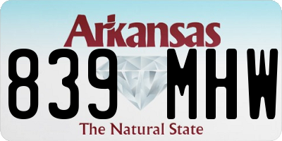 AR license plate 839MHW