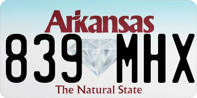AR license plate 839MHX