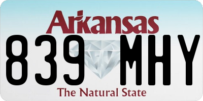 AR license plate 839MHY