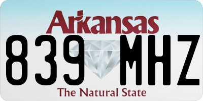 AR license plate 839MHZ