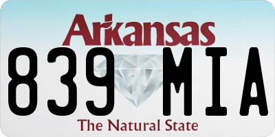 AR license plate 839MIA