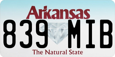 AR license plate 839MIB