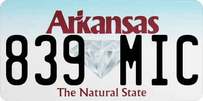 AR license plate 839MIC