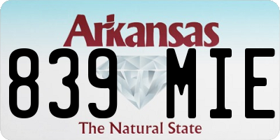 AR license plate 839MIE