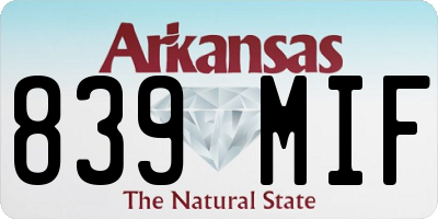 AR license plate 839MIF