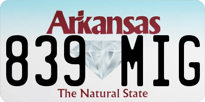 AR license plate 839MIG