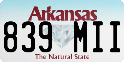 AR license plate 839MII