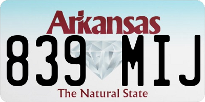 AR license plate 839MIJ